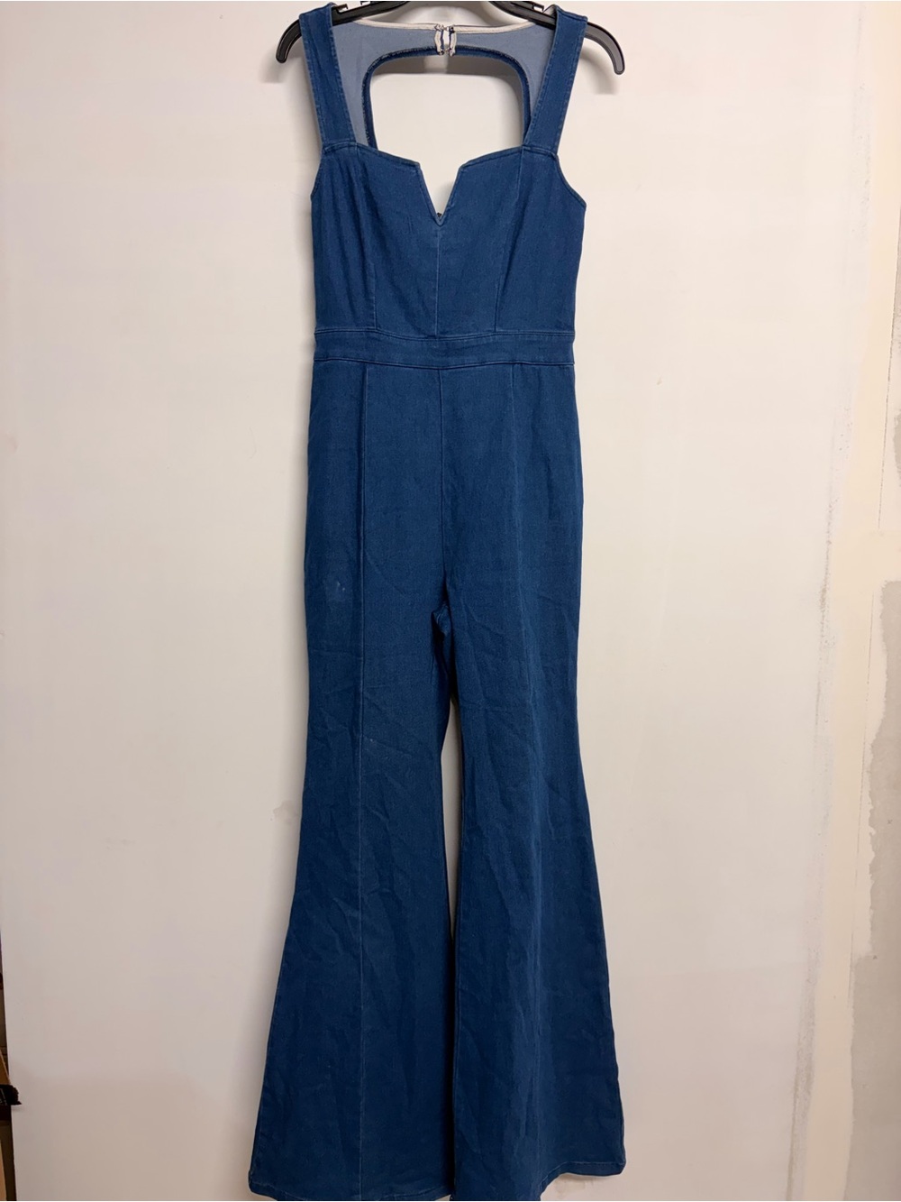 Altar'd State Blue Denim Flare Jumpsuit